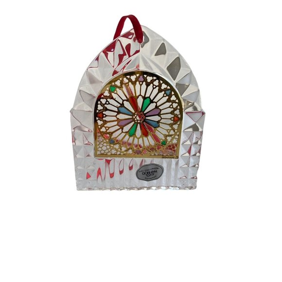 Gorham Crystal Stained Glass Ornament Great Rose Window - Picture 5 of 6